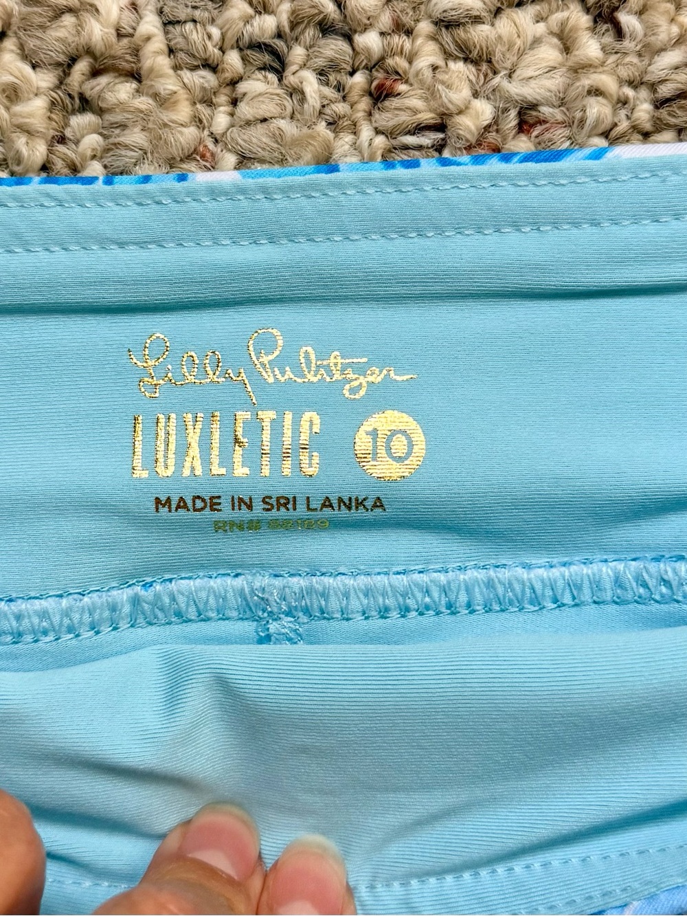 Lilly Pulitzer Luxletic Monica Skort Via Mizner | Blue Palm Beach Print |Size 10 - Picture 4 of 7